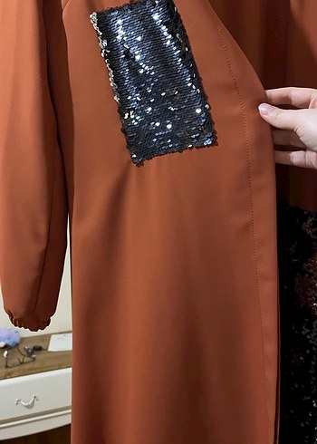 Kadın Uzun Kahverengi Düğmeli Kaban - Görsel 2