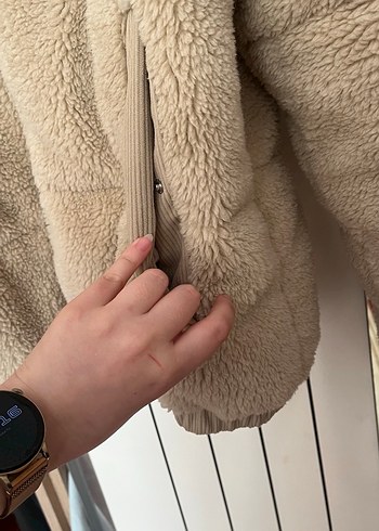 Bej Kürklü Kadın Kışlık Mont - Görsel 7