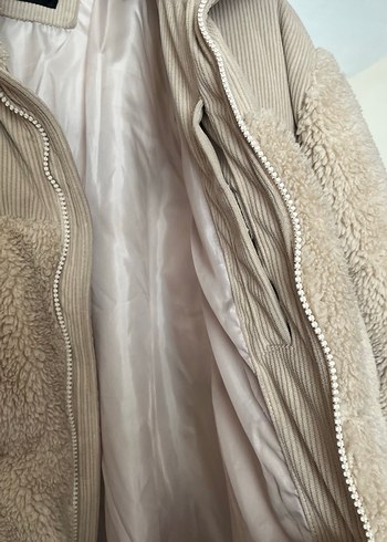 Bej Kürklü Kadın Kışlık Mont - Görsel 3