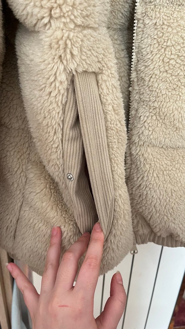 Bej Kürklü Kadın Kışlık Mont - Görsel 5