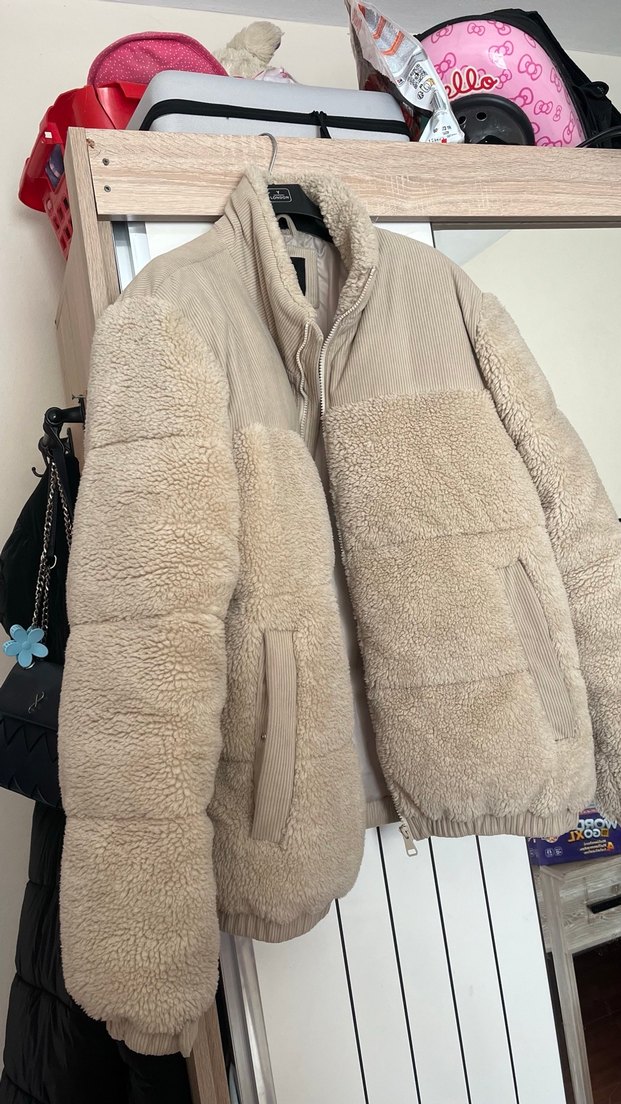 Bej Kürklü Kadın Kışlık Mont - Görsel 2