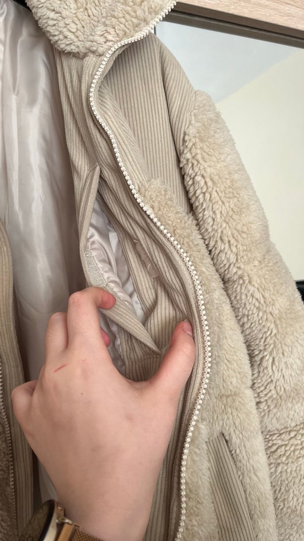 Bej Kürklü Kadın Kışlık Mont - Görsel 4