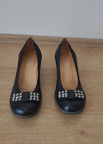 Tokalı Dolgu Topuk Kadın Babet Siyah - Görsel 2