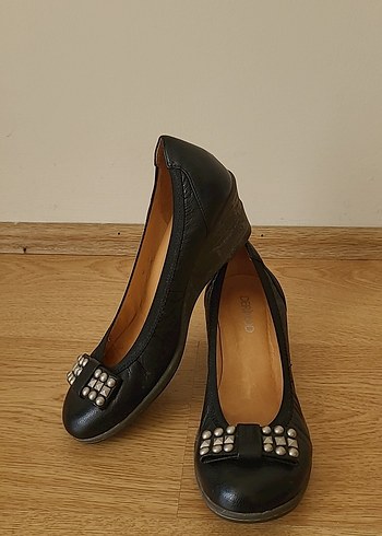 Tokalı Dolgu Topuk Kadın Babet Siyah - Görsel 3