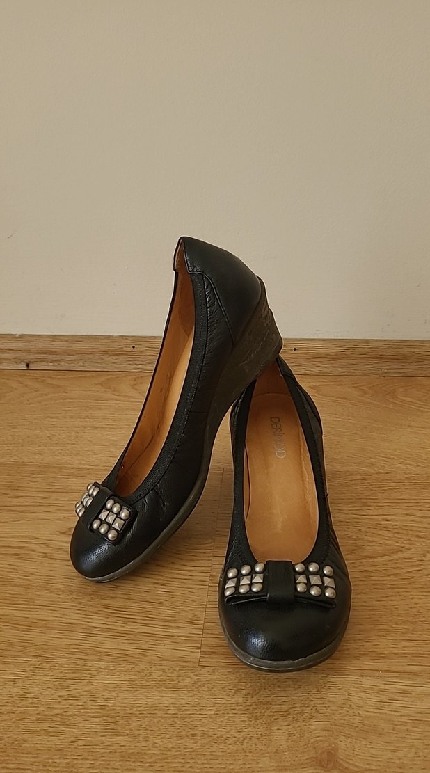 Tokalı Dolgu Topuk Kadın Babet Siyah - Görsel 3