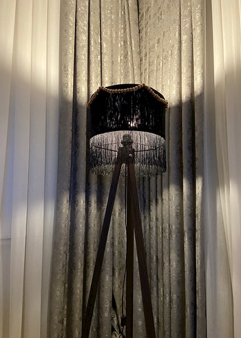 Siyah makrome Üç Ayaklı Lambader - Görsel 2