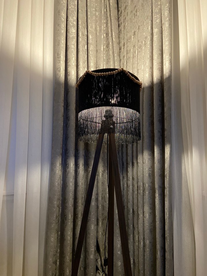 Siyah makrome Üç Ayaklı Lambader - Görsel 2