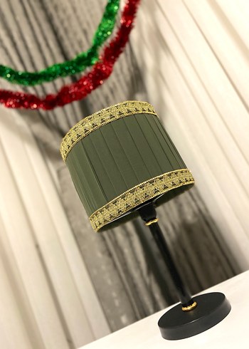 Koyu Haki Renkli Abajur / Masa lambası - Görsel 2