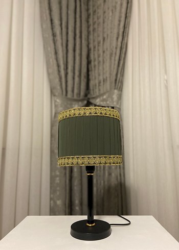 Koyu Haki Renkli Abajur / Masa lambası - Görsel 3