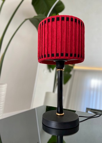 Kırmızı Makrome Abajur - Görsel 3