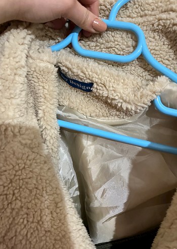 Bej Kadın Peluş Midi Kaban - Görsel 4