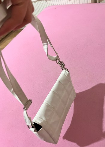 Beyaz Kareli Deri Kadın Çanta - Görsel 3