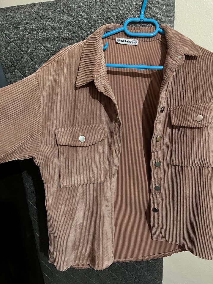 Düğmeli Kadın Süet Gömlek - Görsel 3