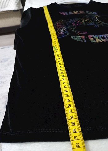 Renkli Baskılı Siyah Mini Hamile Tişörtü - Görsel 10