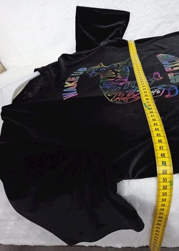 Renkli Baskılı Siyah Mini Hamile Tişörtü - Görsel 12