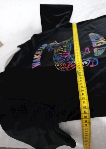 Renkli Baskılı Siyah Mini Hamile Tişörtü - Görsel 11