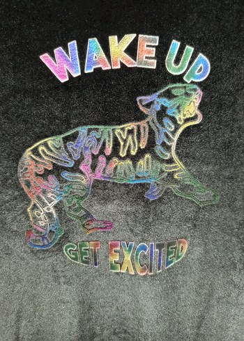 Renkli Baskılı Siyah Mini Hamile Tişörtü - Görsel 2