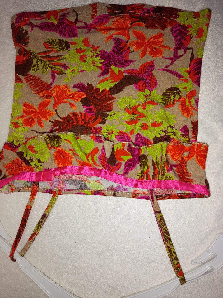 XS BDN Çok Renkli Askılı Bluz,crop, büstiyer, fırfırlı, - Görsel 4