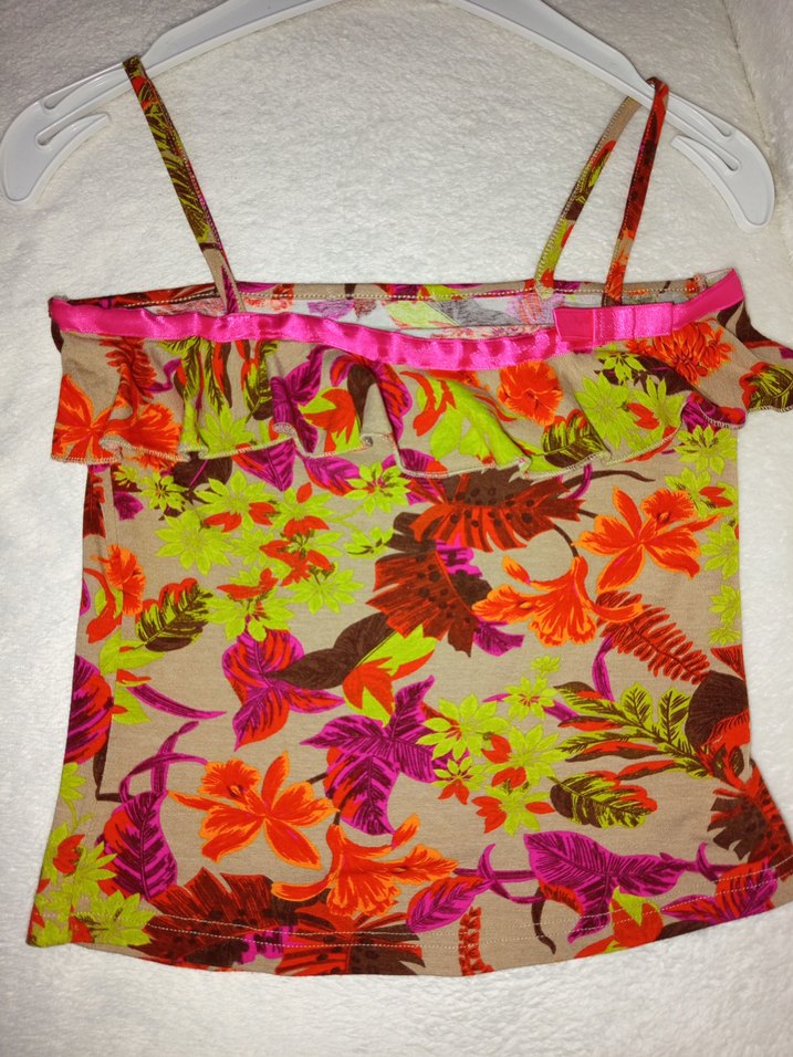 XS BDN Çok Renkli Askılı Bluz,crop, büstiyer, fırfırlı, - Görsel 3
