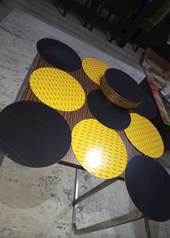 16;;5 CM YARIÇAPINDA SİYAH FİBERPLASTİK, ALTI YAPIŞKANLI - Görsel 7