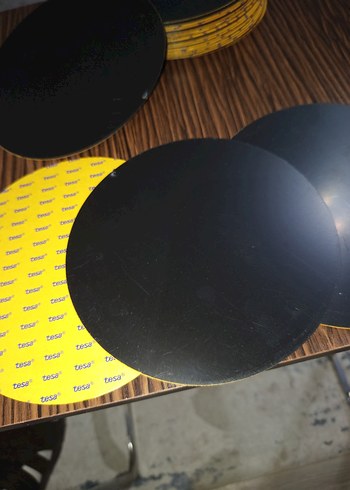 16;;5 CM YARIÇAPINDA SİYAH FİBERPLASTİK, ALTI YAPIŞKANLI - Görsel 8