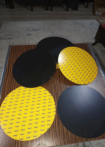 16;;5 CM YARIÇAPINDA SİYAH FİBERPLASTİK, ALTI YAPIŞKANLI - Görsel 9