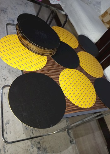 16;;5 CM YARIÇAPINDA SİYAH FİBERPLASTİK, ALTI YAPIŞKANLI - Görsel 6