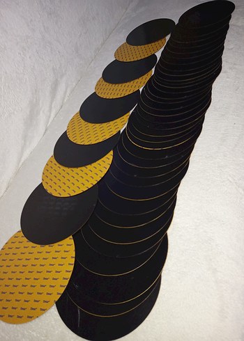 16;;5 CM YARIÇAPINDA SİYAH FİBERPLASTİK, ALTI YAPIŞKANLI - Görsel 16