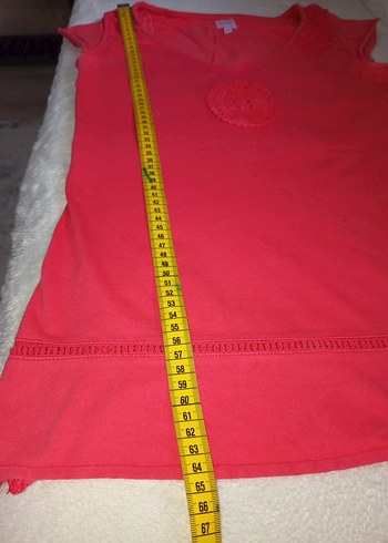 TENRİYFER MARKA 38M Dantel Detaylı Narçiçeğirenk Tunik TşörtBluz - Görsel 5