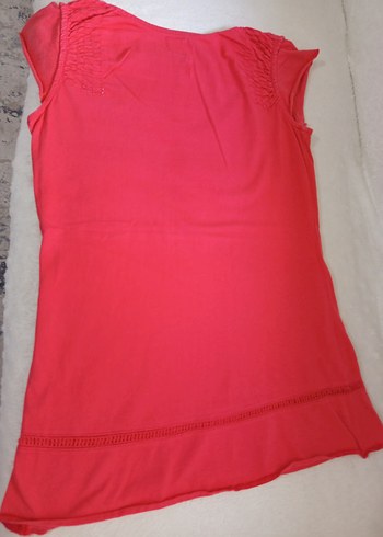 TENRİYFER MARKA 38M Dantel Detaylı Narçiçeğirenk Tunik TşörtBluz - Görsel 9