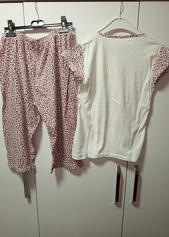 M BDN Renkli Kelebek Desenli Kısa Kollu Kadın Pijama Takımı, - Görsel 5