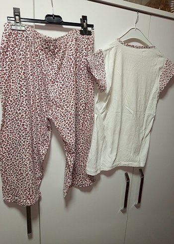 M BDN Renkli Kelebek Desenli Kısa Kollu Kadın Pijama Takımı, - Görsel 8