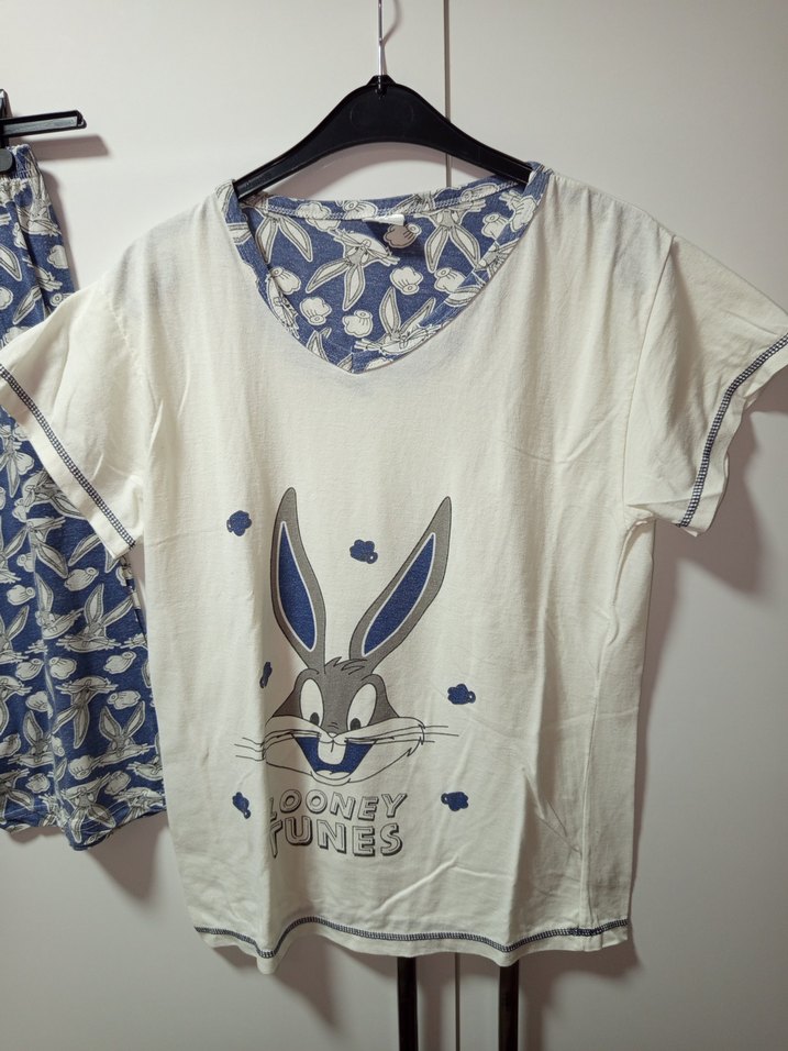 Bugs Bunny Baskılı Kısa Kollu Kadın Pijama Takımı,uzun şortluM/L - Görsel 3