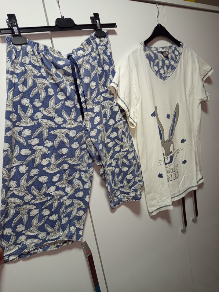 Bugs Bunny Baskılı Kısa Kollu Kadın Pijama Takımı,uzun şortluM/L - Görsel 2