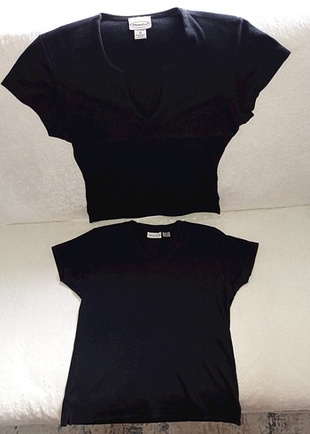 İKİZLERE MANDEE MARKA 38 M BDN Siyah V Yaka Kısa Kollu 2 ADTşört - Görsel 8