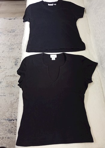 İKİZLERE MANDEE MARKA 38 M BDN Siyah V Yaka Kısa Kollu 2 ADTşört - Görsel 10