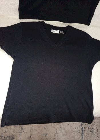 İKİZLERE MANDEE MARKA 38 M BDN Siyah V Yaka Kısa Kollu 2 ADTşört - Görsel 19