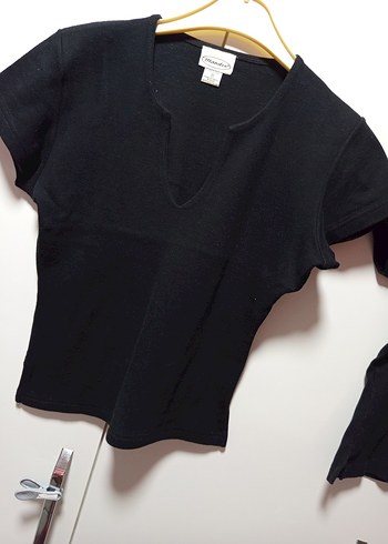 İKİZLERE MANDEE MARKA 38 M BDN Siyah V Yaka Kısa Kollu 2 ADTşört - Görsel 12