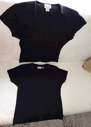 İKİZLERE MANDEE MARKA 38 M BDN Siyah V Yaka Kısa Kollu 2 ADTşört - Görsel 11