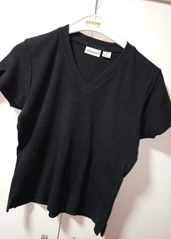 İKİZLERE MANDEE MARKA 38 M BDN Siyah V Yaka Kısa Kollu 2 ADTşört - Görsel 5