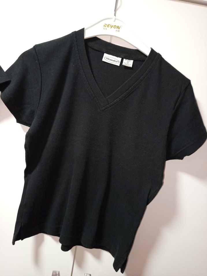 İKİZLERE MANDEE MARKA 38 M BDN Siyah V Yaka Kısa Kollu 2 ADTşört - Görsel 5