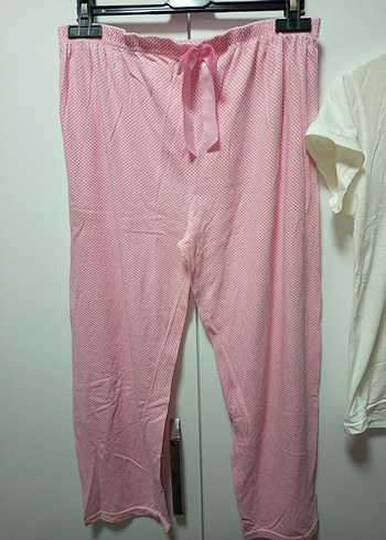 M/L BDN KISAKOLLU Pembe Baskılı Rahat Pijama Takımı ince penye - Görsel 4