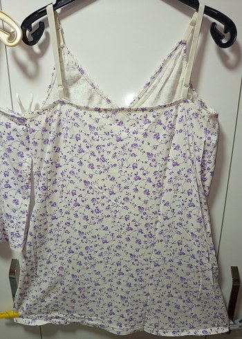 MorÇiçekli Bohem Kısa İp Askılı Pijama Takımı S/M BDN KISASIFIR - Görsel 5