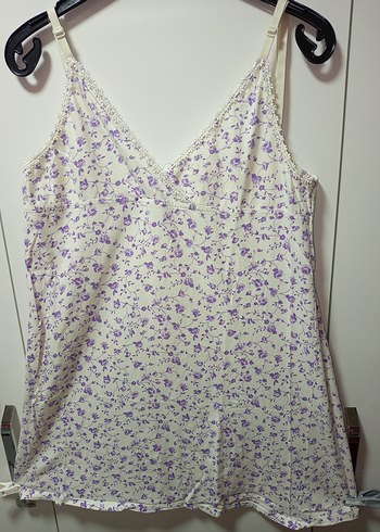 MorÇiçekli Bohem Kısa İp Askılı Pijama Takımı S/M BDN KISASIFIR - Görsel 8