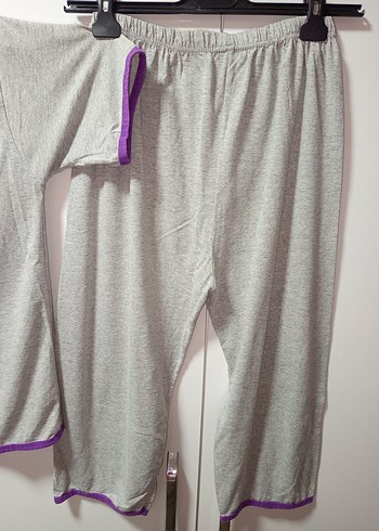 M/L BDN Gri Kısa Kollu Kadın Pijama Takımı, Simli pembiş kedicik - Görsel 10