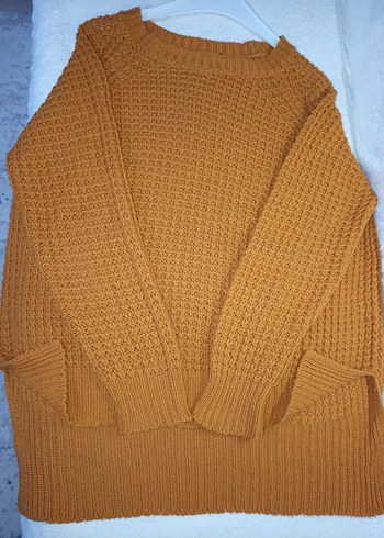 Kadın tarçın & Hardal rengi Makine Örgüsü  Uzun kollu tunikKazak - Görsel 8