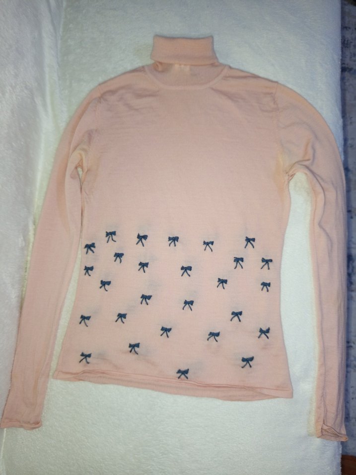 MANGO MARKA 36/38 BDN PUDRA PEMBESİ BALIKÇI YAKA TRİKO KAZAK - Görsel 2