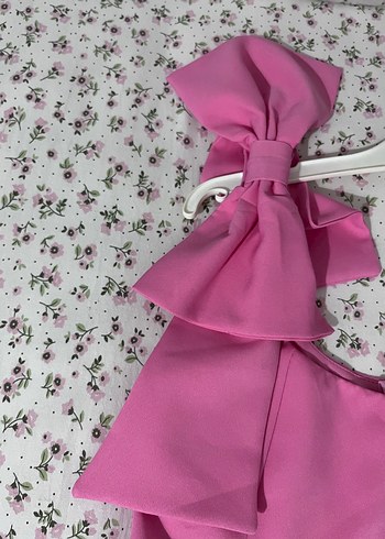 Fiyonklu Pembe Mini Elbise - Görsel 2