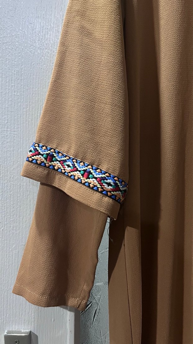 Hardal Sarisi Nakışlı Uzun Bohem Kadın Tunik - Görsel 2