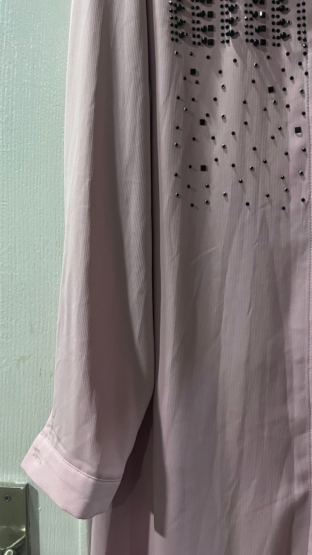 Pembe Uzun Kollu Nakışlı Kadın Tunik - Görsel 2